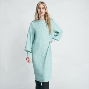 NWT ZARA Knit Balloon Long Sleeve Dress